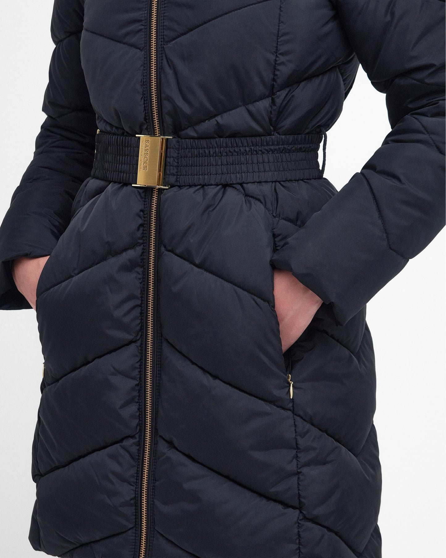 Barbour International East Moor Womens Long Quilted Jacket