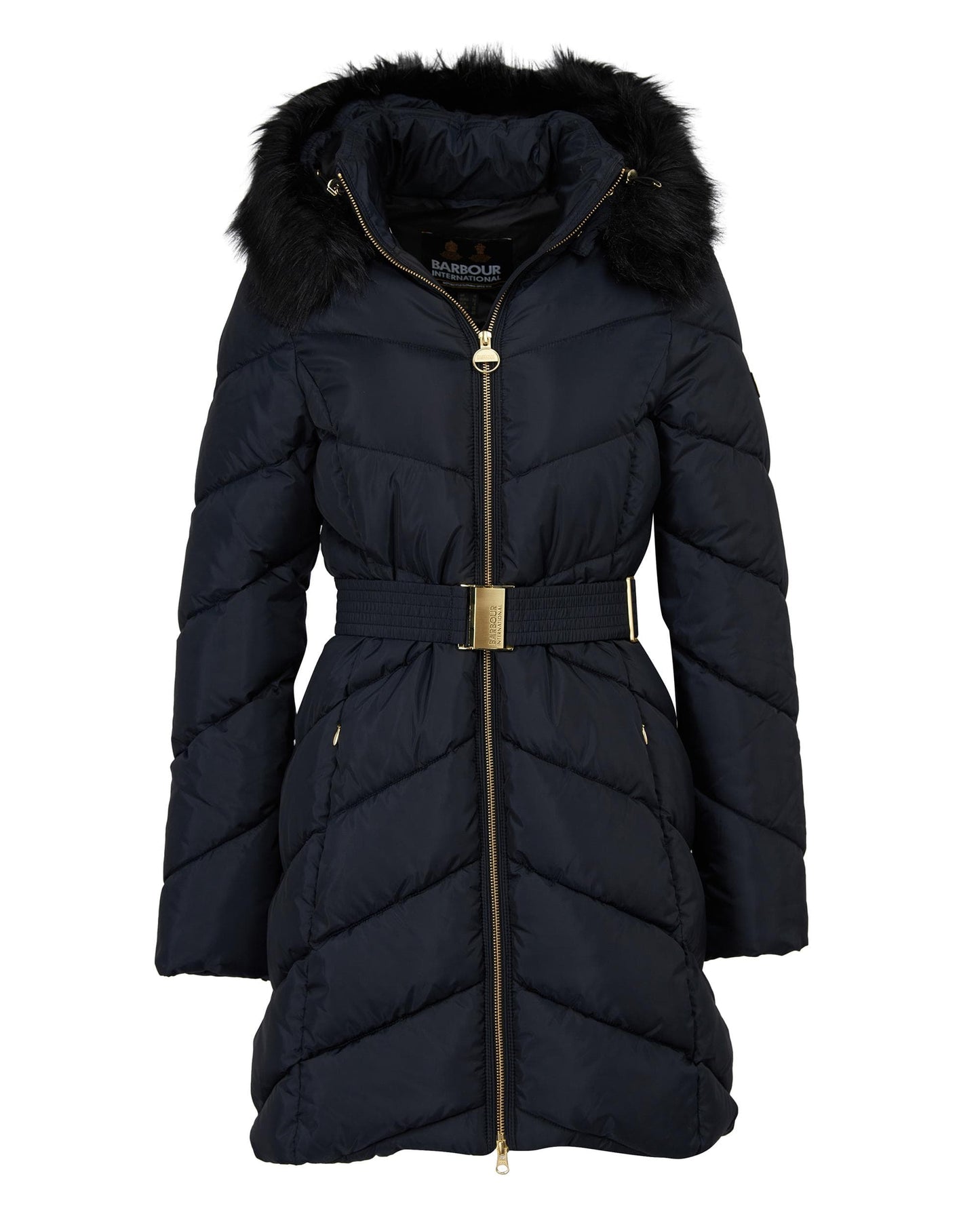 Barbour International East Moor Womens Long Quilted Jacket