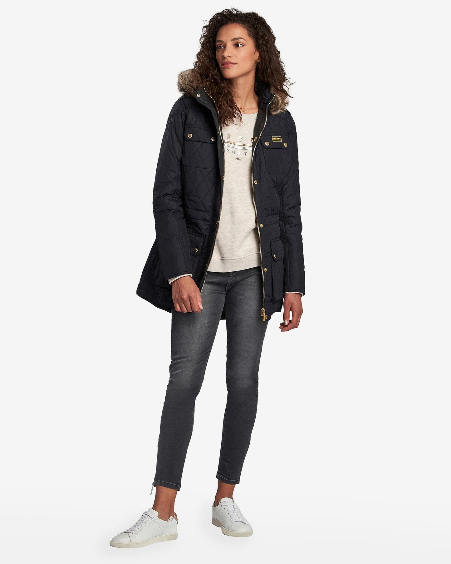 Barbour International Enduro Womens Quilted Jacket - Navy