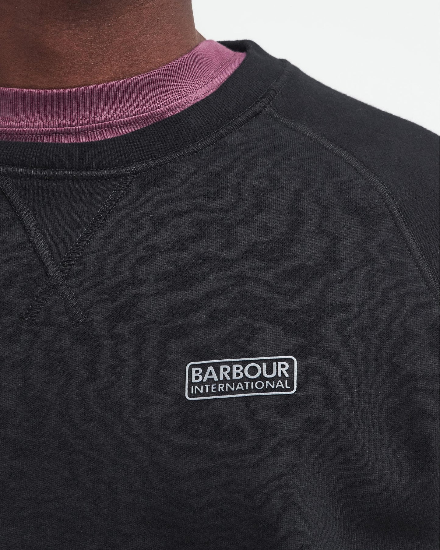 Barbour International Essential Crew Mens Sweatshirt - Black/Pewter
