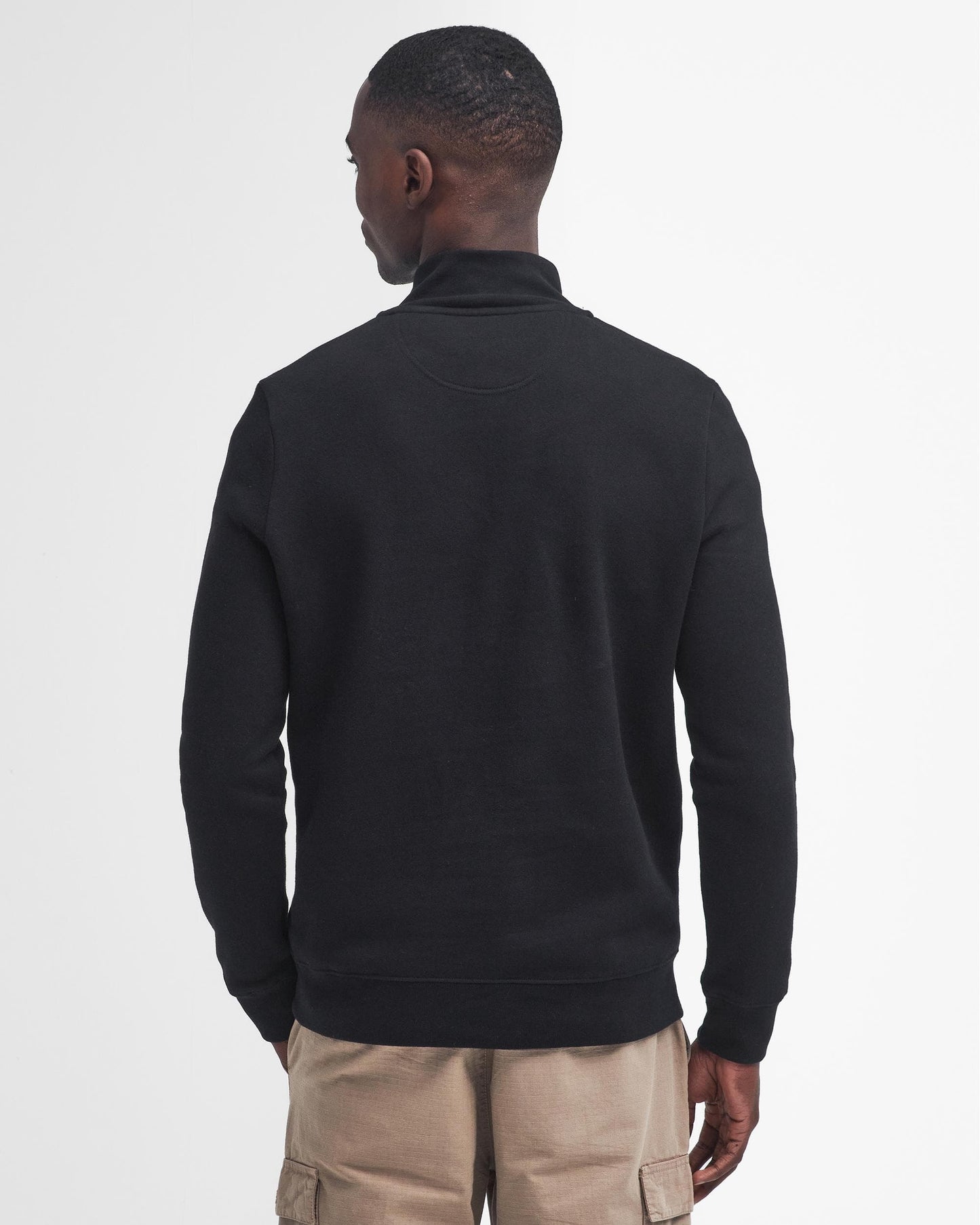 Barbour International Essential Half-Zip Mens Sweatshirt - Black/Pewter