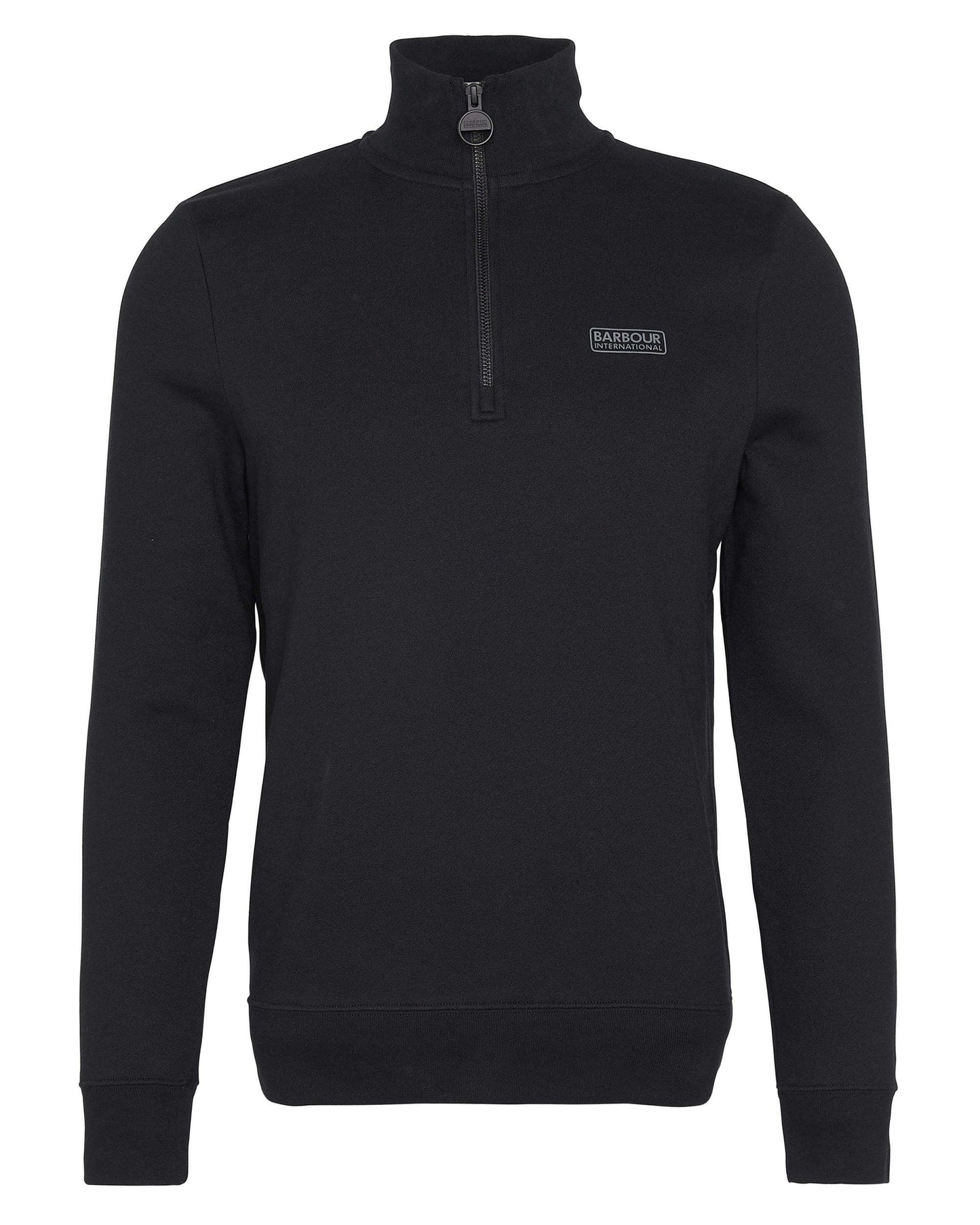 Barbour International Essential Half-Zip Mens Sweatshirt - Black/Pewter