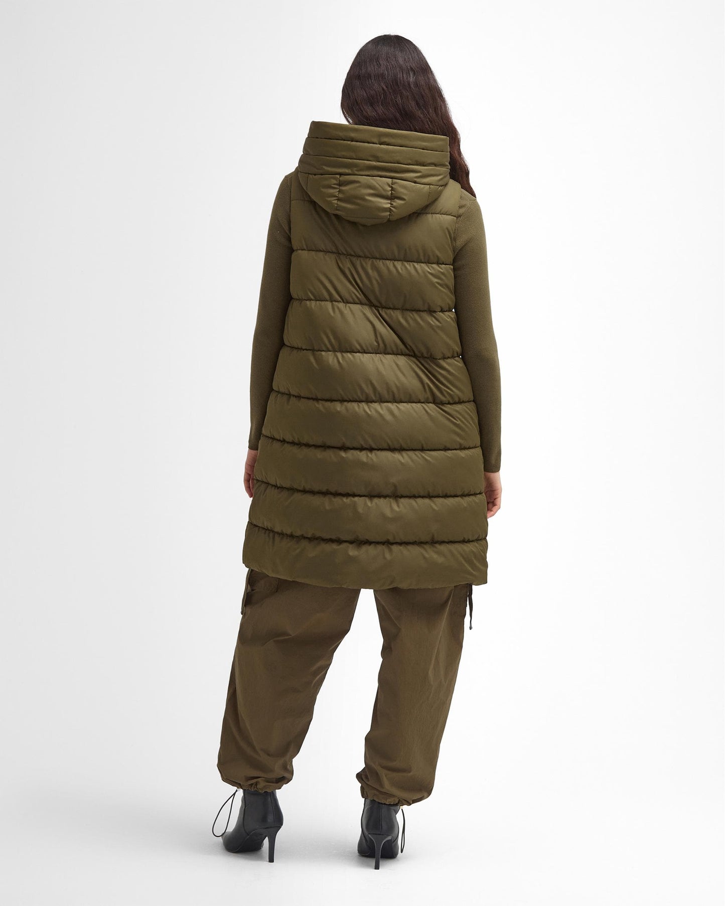 Barbour International Greyson Womens Long Puffer Gilet - Empire Green