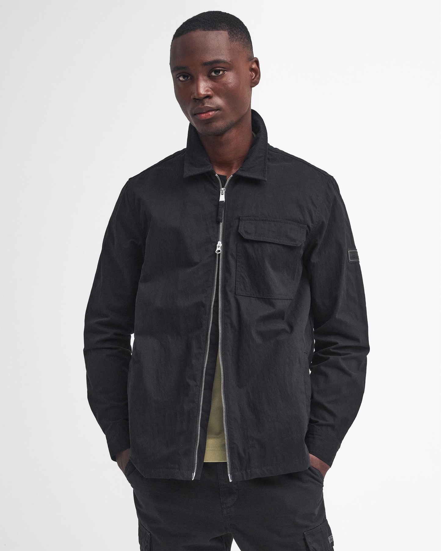 Barbour International Maze Peached Mens Overshirt - Black