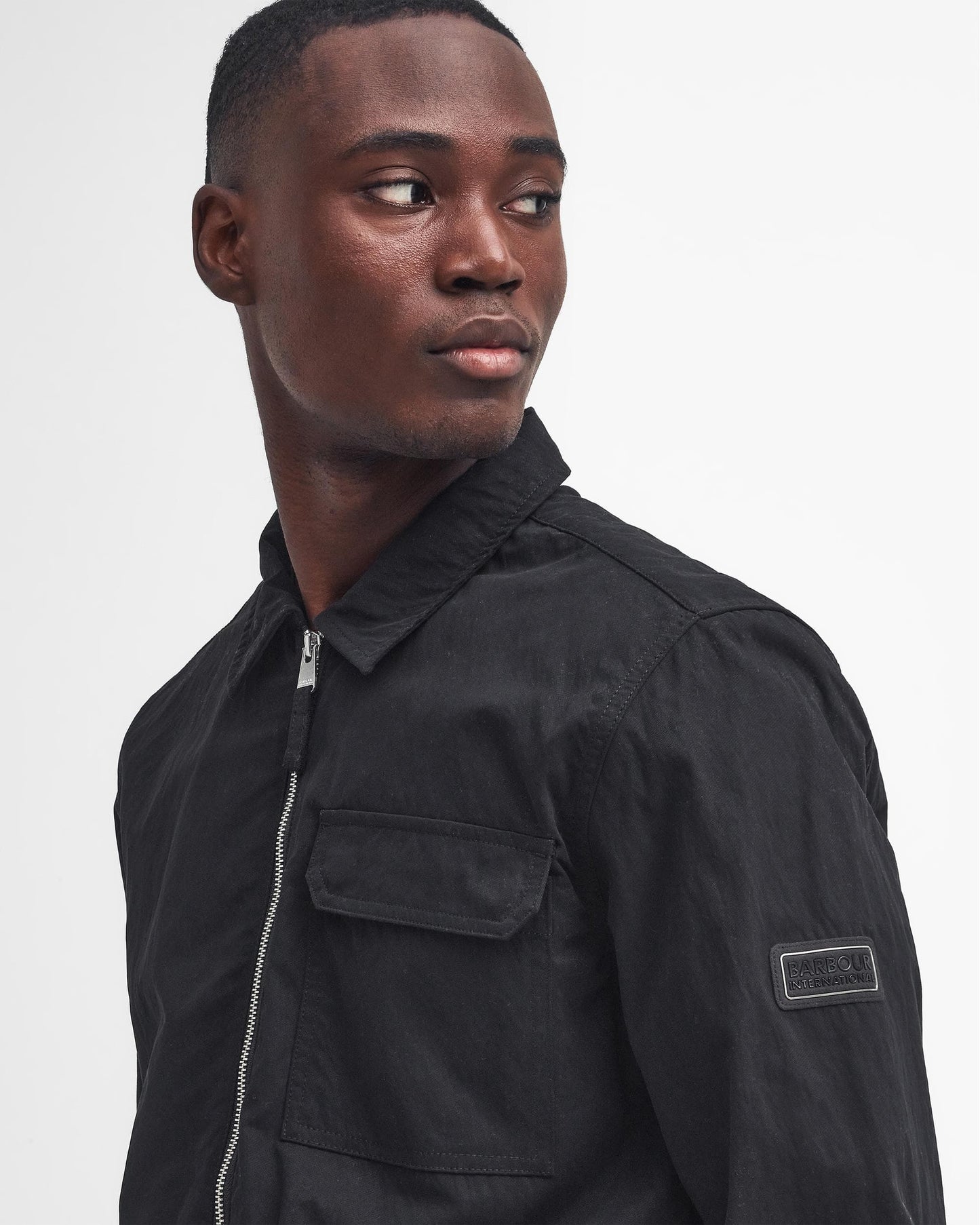 Barbour International Maze Peached Mens Overshirt - Black