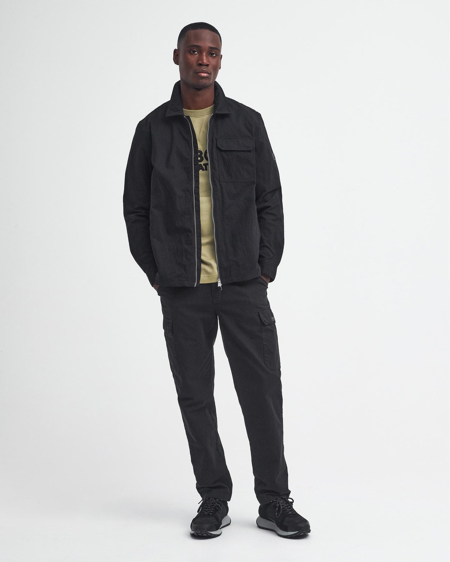 Barbour International Maze Peached Mens Overshirt - Black