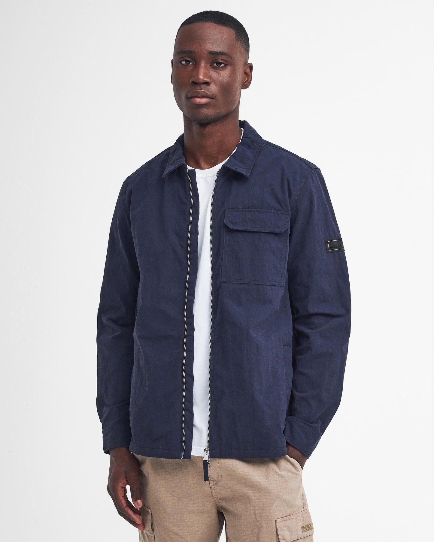 Barbour International Maze Peached Mens Overshirt - Navy