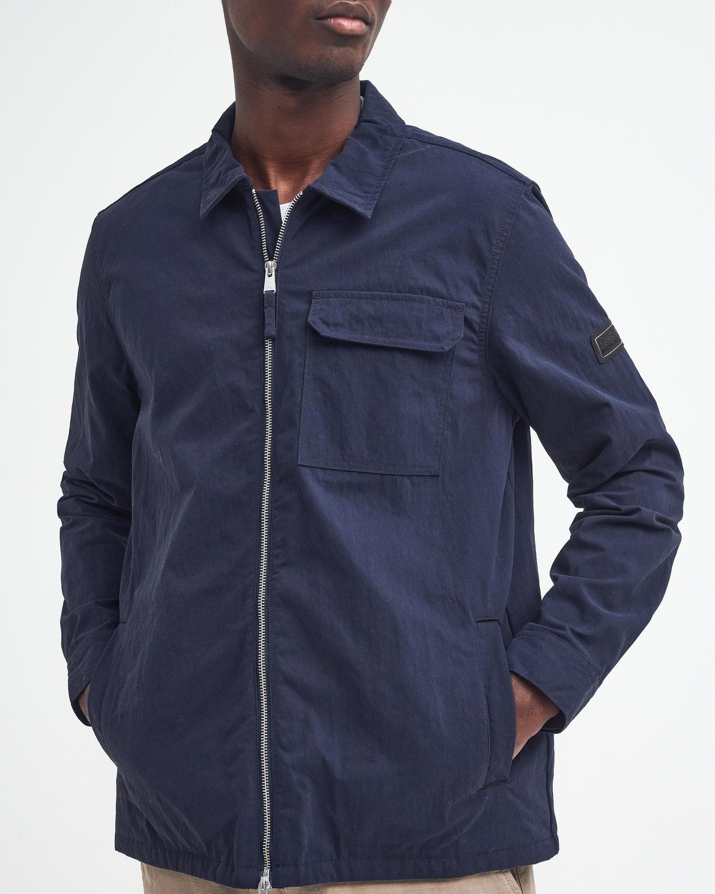 Barbour International Maze Peached Mens Overshirt - Navy
