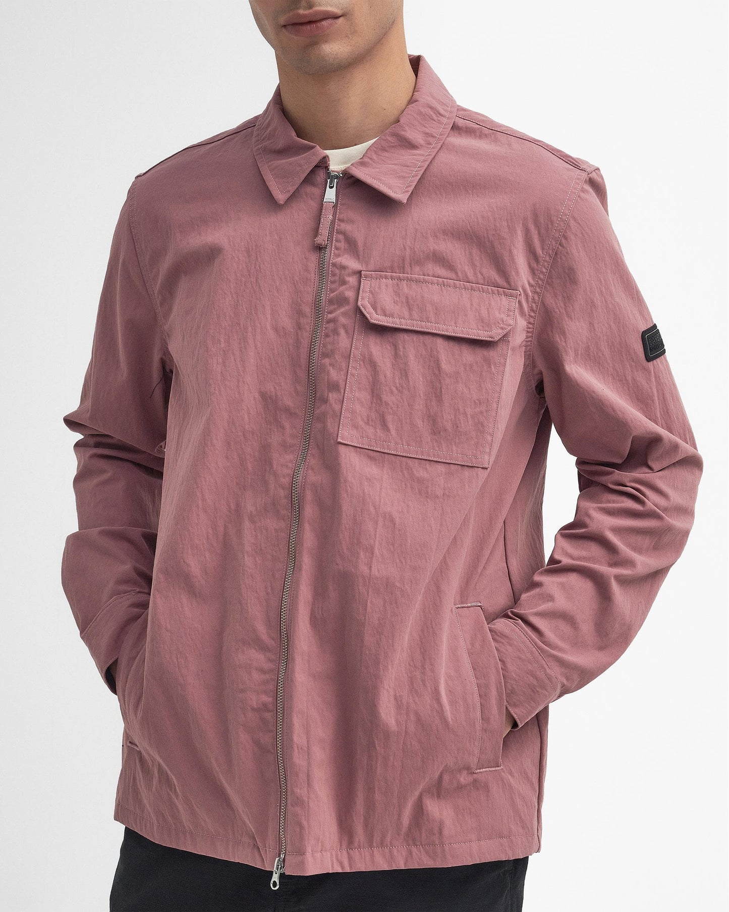 Barbour International Maze Peached Mens Overshirt - Granite Pink