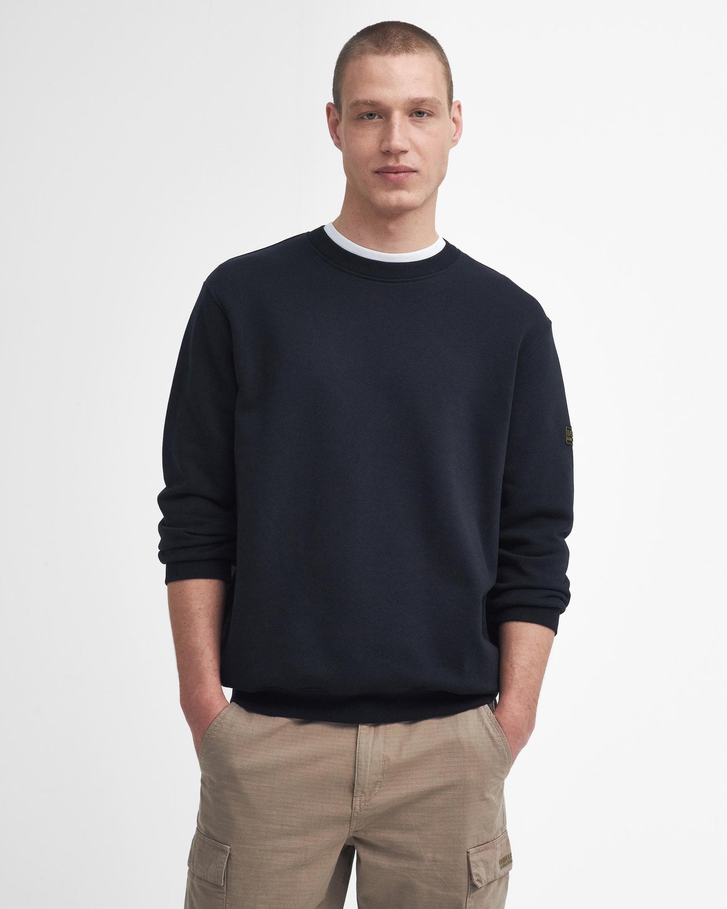 Barbour International Outline Badge Mens Sweatshirt - Black