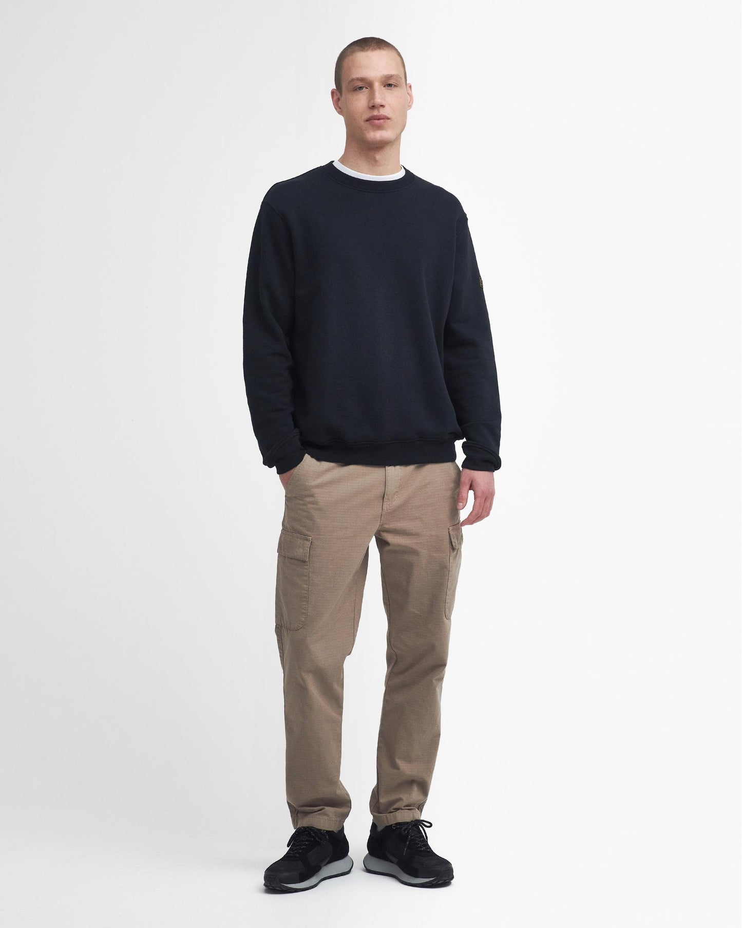 Barbour International Outline Badge Mens Sweatshirt - Black