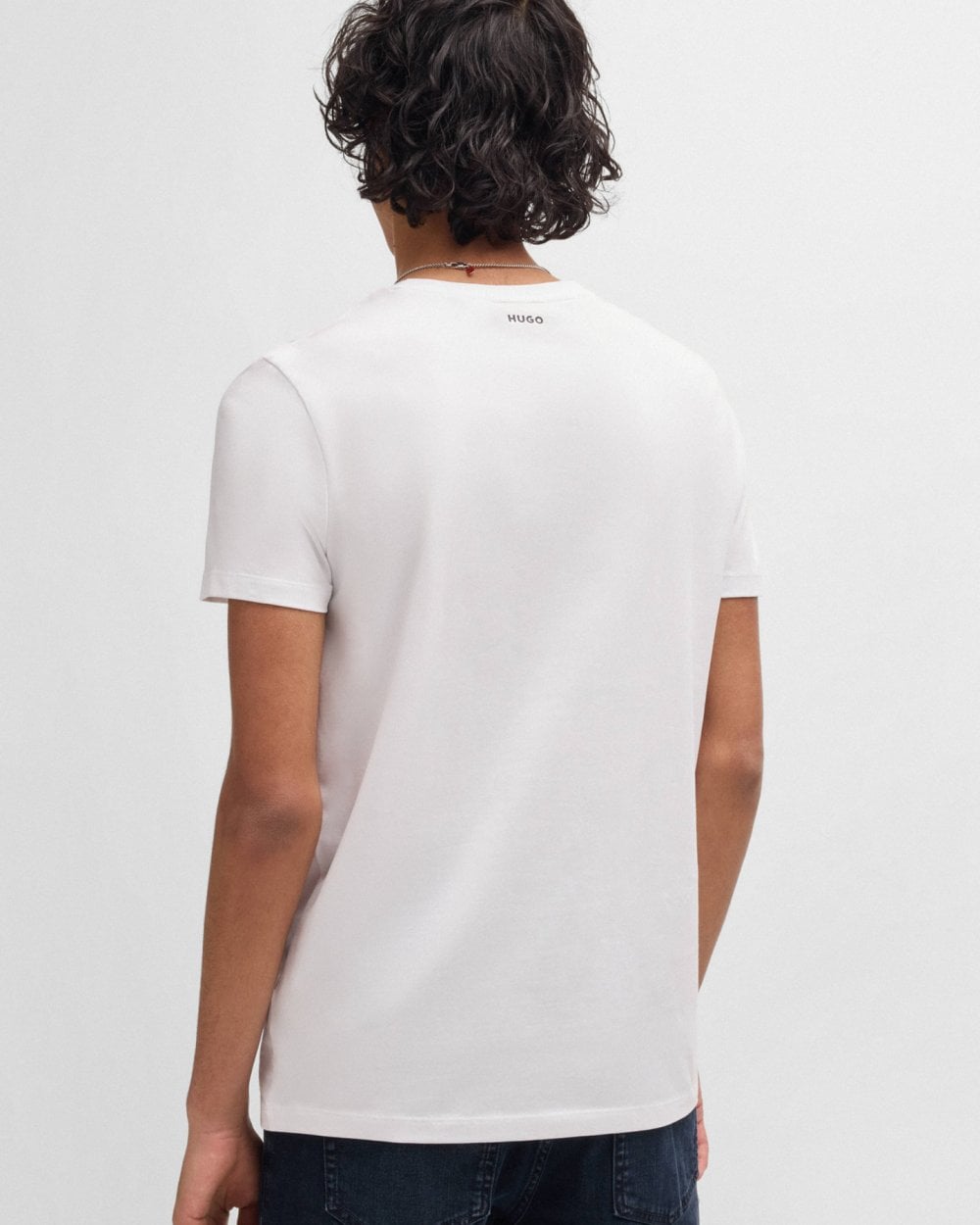 HUGO Round Mens Two-Pack of Slim-Fit T-Shirts in Stretch Cotton NOS - White/Black 960