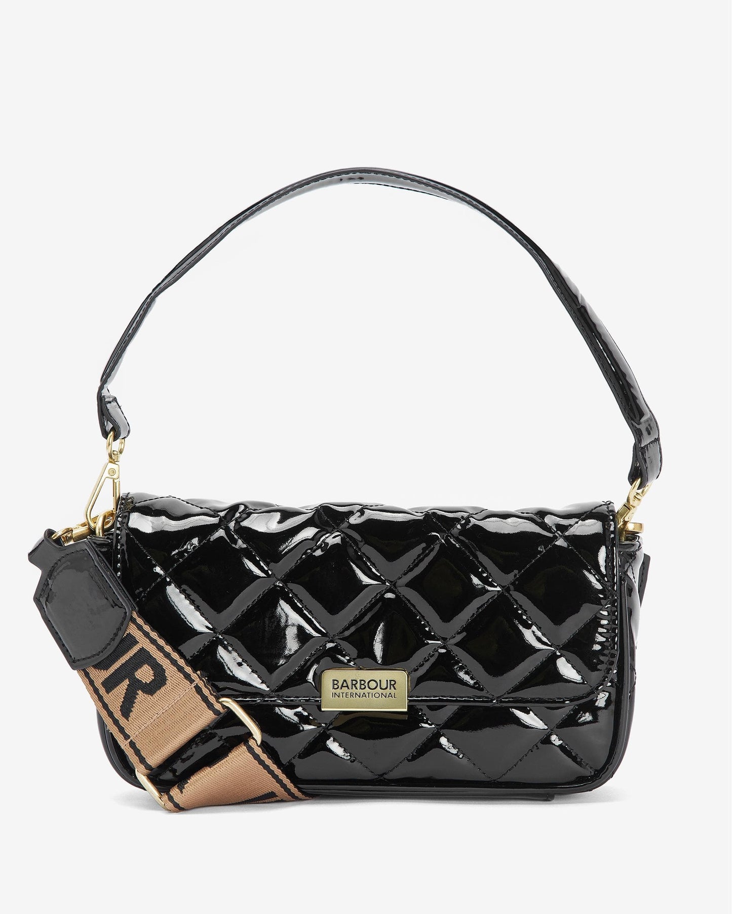 Barbour International Quilted Womens Mini Soho Crossbody Bag - High Shine Black