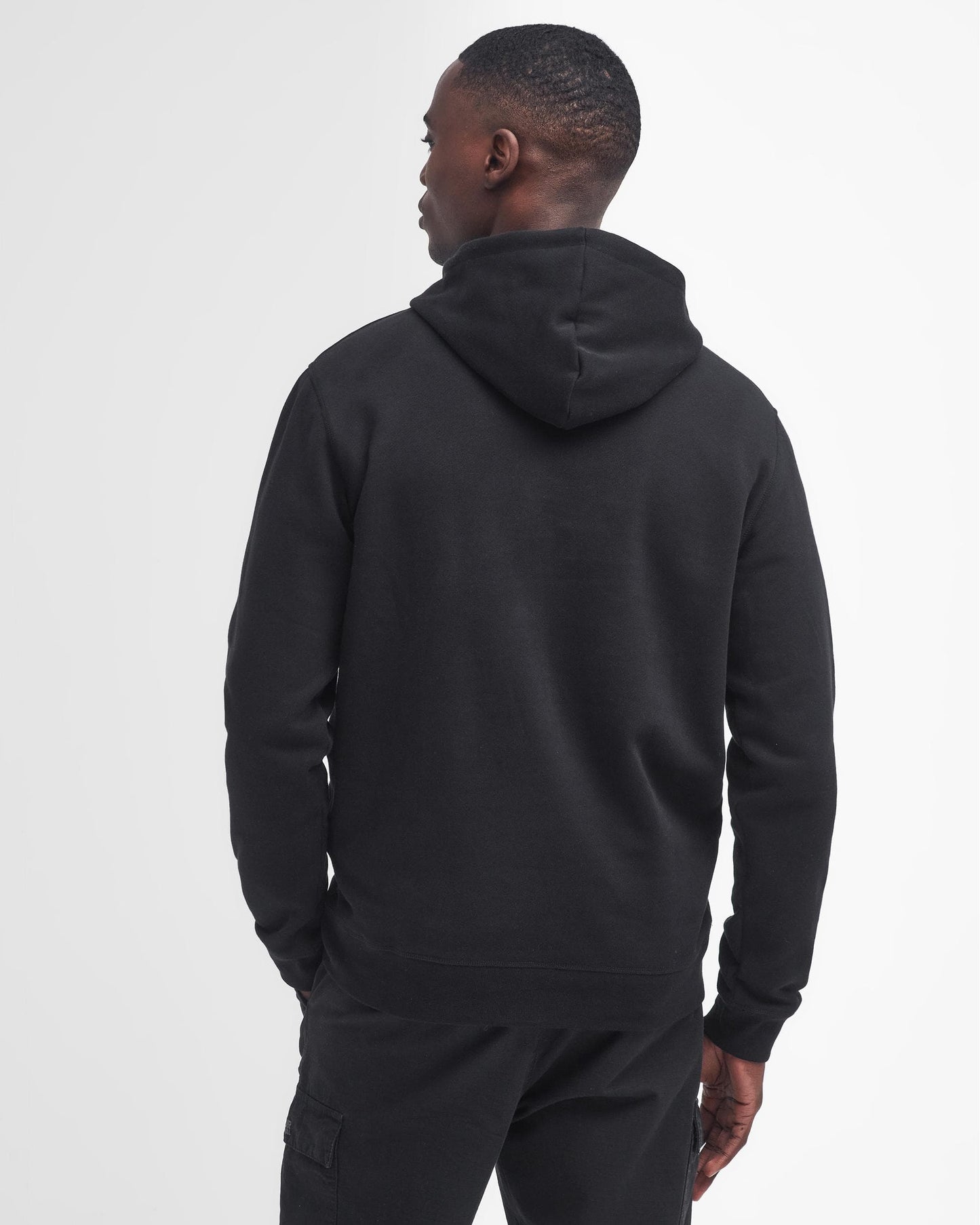 Barbour International Small Logo Mens Hoodie - Black/Pewter