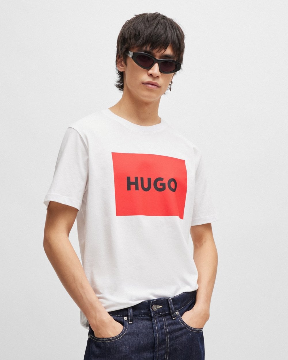 HUGO Dulive222 Mens Large Label Logo T-Shirt NOS