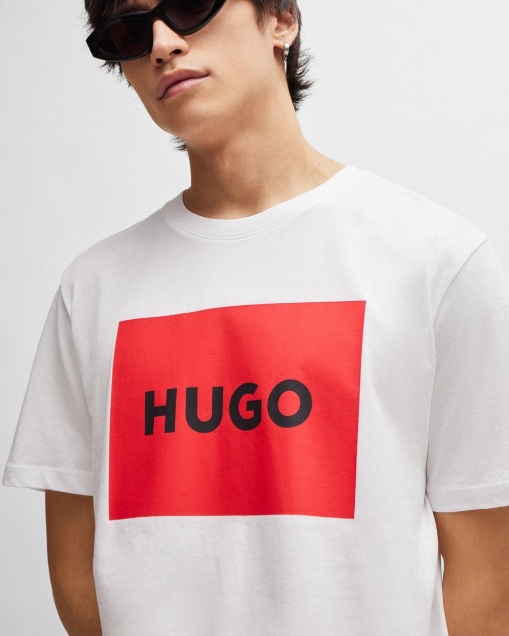 HUGO Dulive222 Mens Large Label Logo T-Shirt NOS - White 100