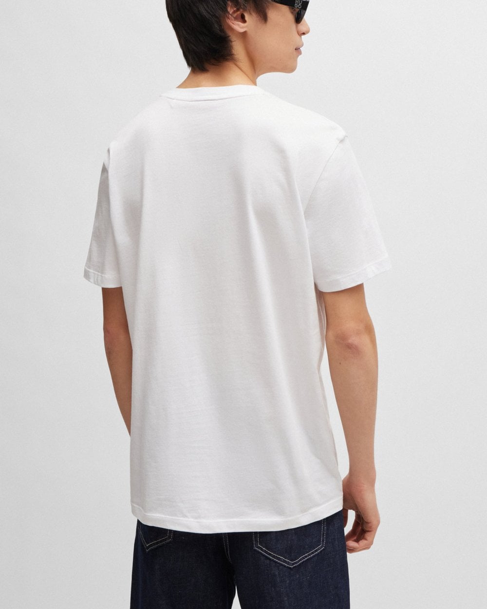 HUGO Dulive222 Mens Large Label Logo T-Shirt NOS - White 100