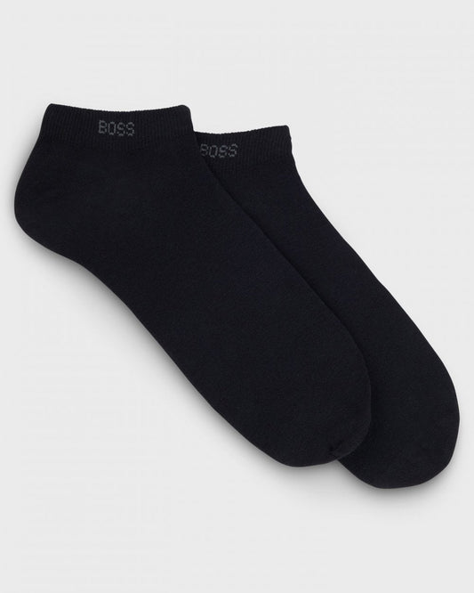 BOSS Orange Two-Pack of Ankle Length Socks in Stretch Fabric NOS - Black 001