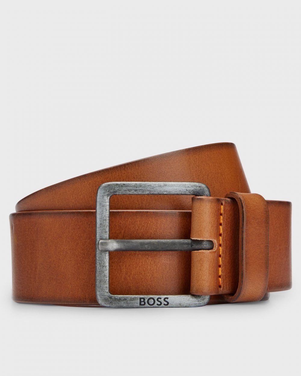 BOSS Orange Jeeko Mens Leather Belt With Logo Buckle