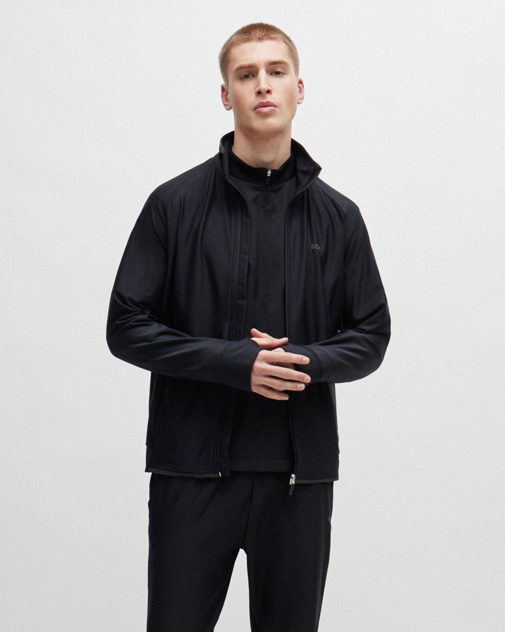 BOSS Green BOSS Green Sicon Active Mens Zip-Up Sweatshirt with Decorative Reflective Logo