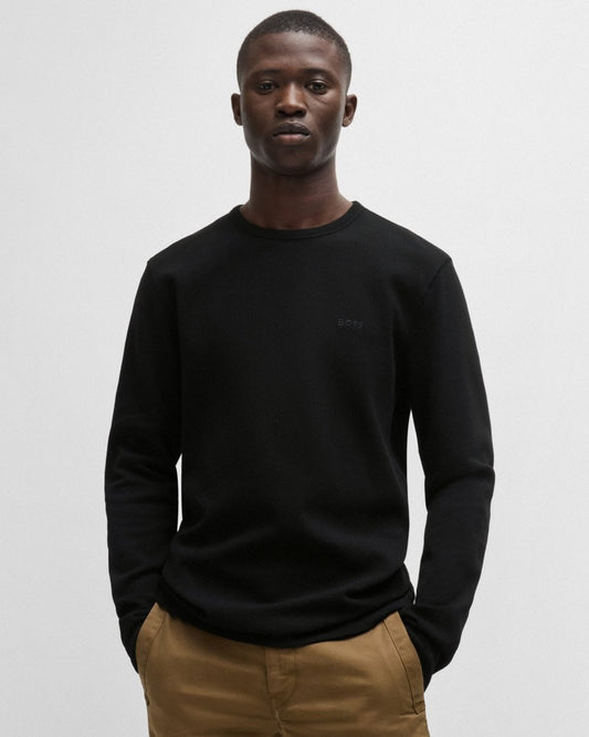 BOSS Orange Tempesto Mens Regular Fit Long Sleeve T-shirt with embroidered logo