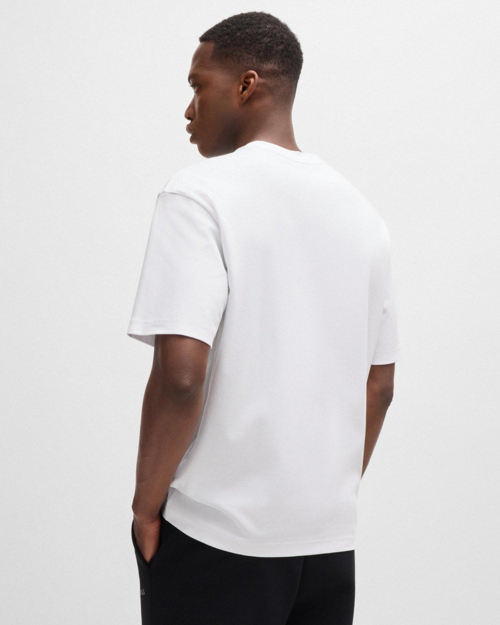 BOSS Green Tee Mirror 1 Mens Graphic Print T-Shirt - White 100