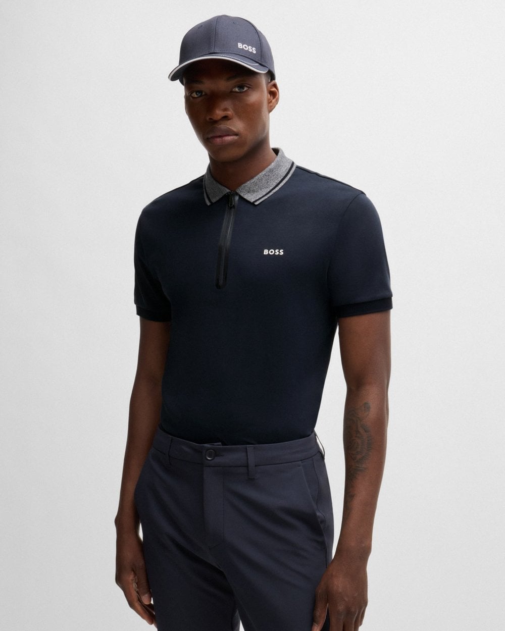 BOSS Green Philix Mens Zip Polo Shirt