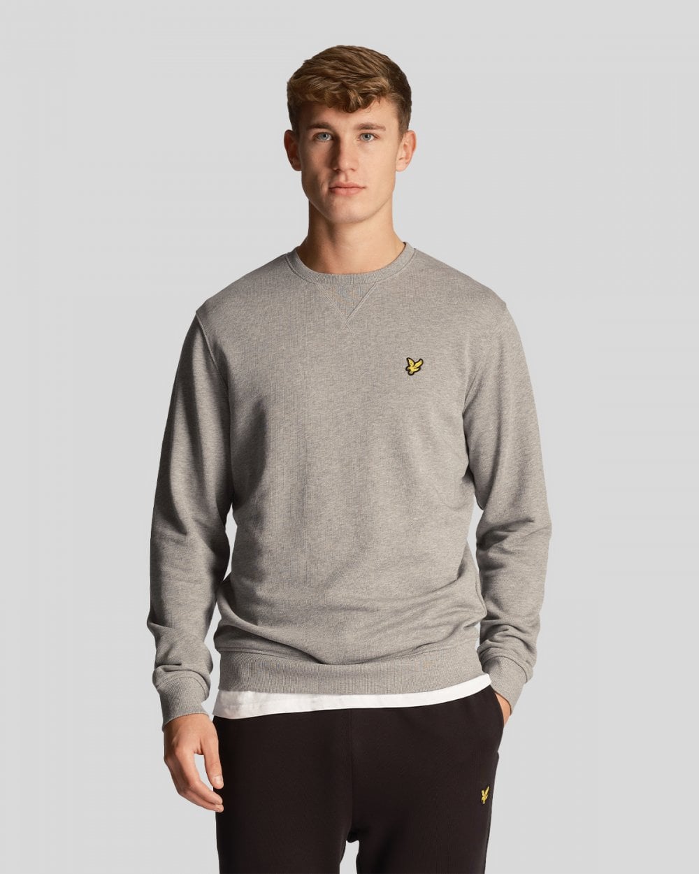 Lyle & Scott Mens Sweatshirt ML424VOG - T28 Mid Grey Marl