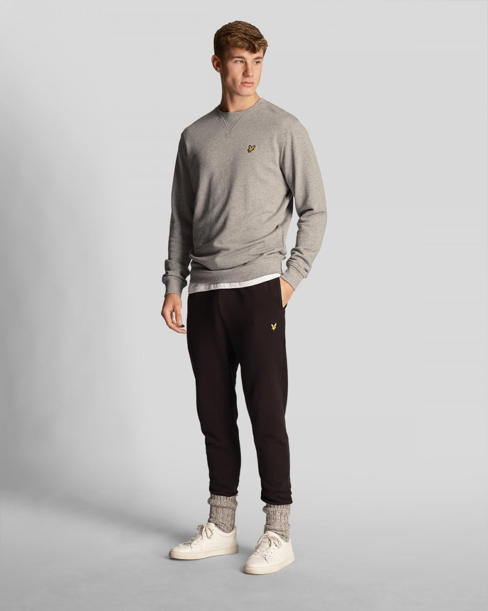 Lyle & Scott Mens Sweatshirt ML424VOG - T28 Mid Grey Marl