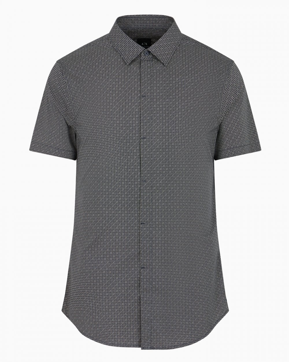 Armani Exchange Armani Exchange Mens Short Sleeve AOP Logo Pattern Shirt