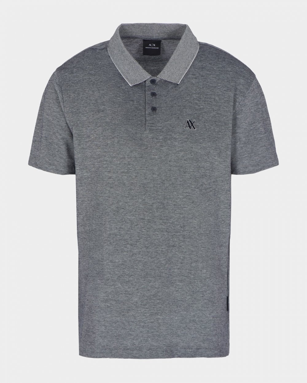 Armani Exchange Armani Exchange Mens Contrast Collar Embroidered Monogram Polo Shirt