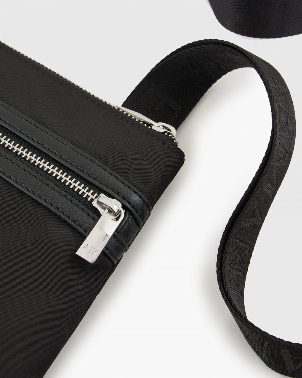 Armani Exchange Mens Black Edition Logo Patch Messenger Bag