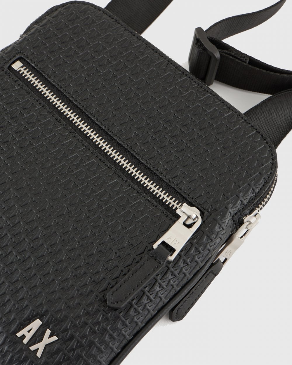 Armani Exchange Mens Embossed Logo Pattern Messenger Bag