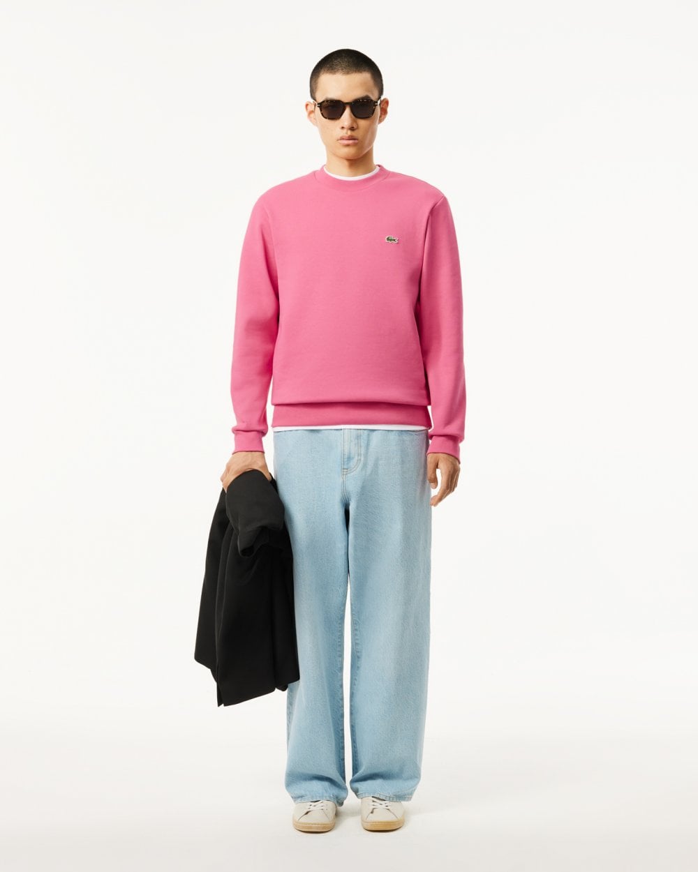 Lacoste Mens Crew Neck Fleece Sweatshirt - Reseda Pink 2R3