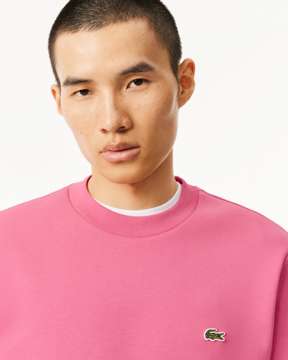 Lacoste Mens Crew Neck Fleece Sweatshirt - Reseda Pink 2R3