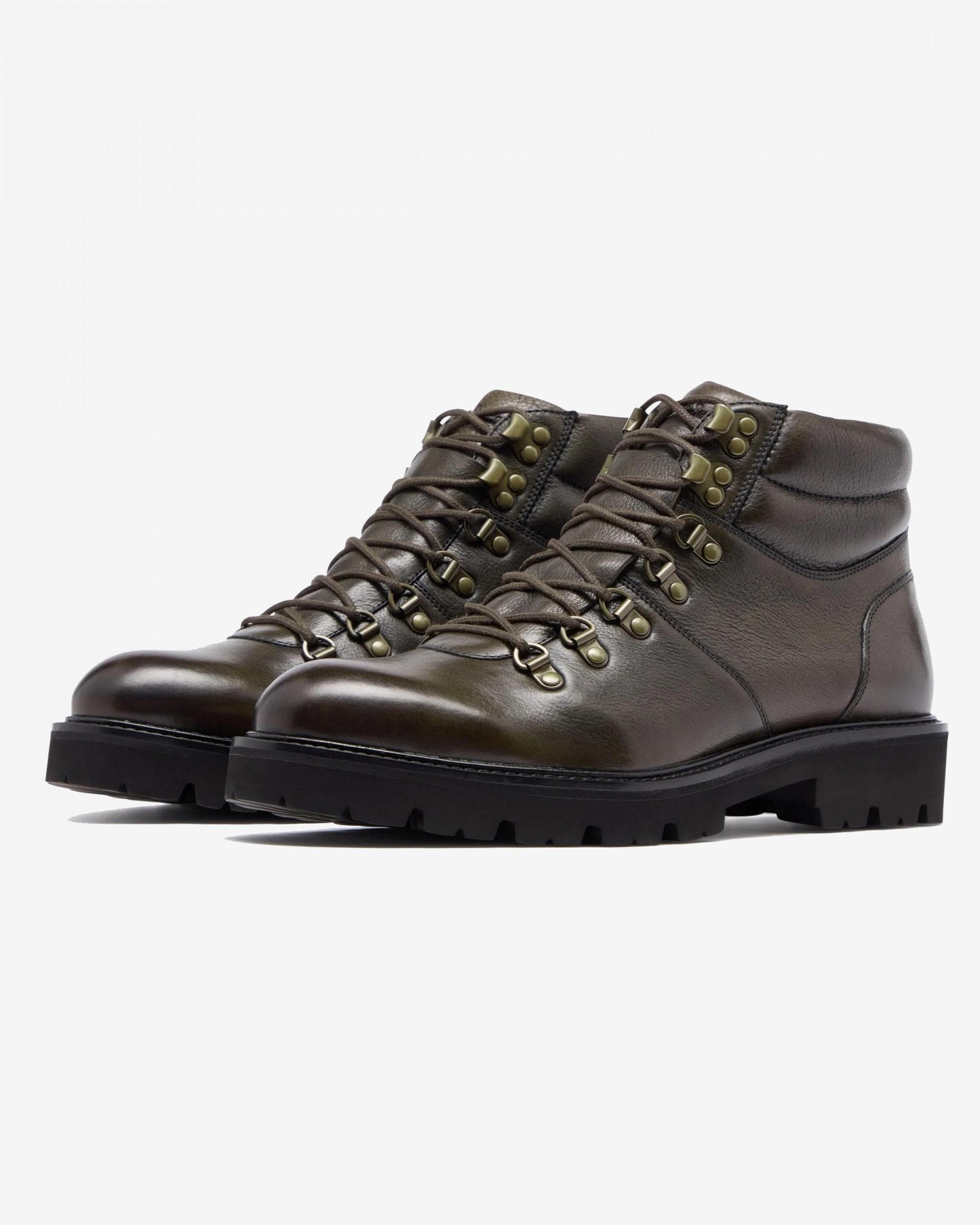 Oliver Sweeney Helford Mens Soft-Milled Calf Leather Walking Boots - Khaki