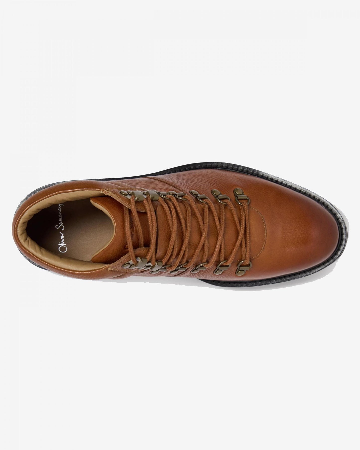 Oliver Sweeney Helford Mens Soft-Milled Calf Leather Walking Boots - Dark Tan