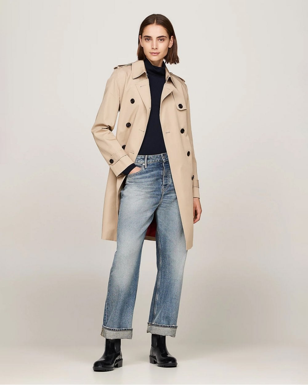 Tommy Hilfiger Flag Womens Chelsea Rainboots - Black