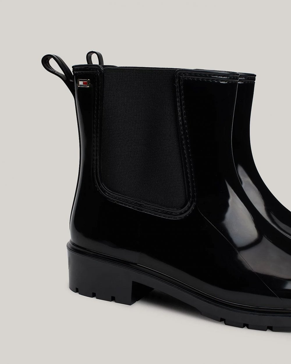 Tommy Hilfiger Flag Womens Chelsea Rainboots - Black