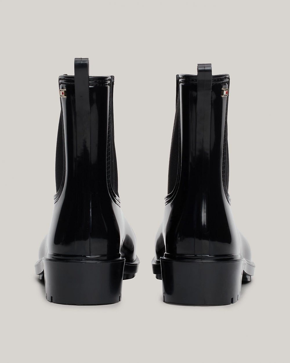 Tommy Hilfiger Flag Womens Chelsea Rainboots - Black