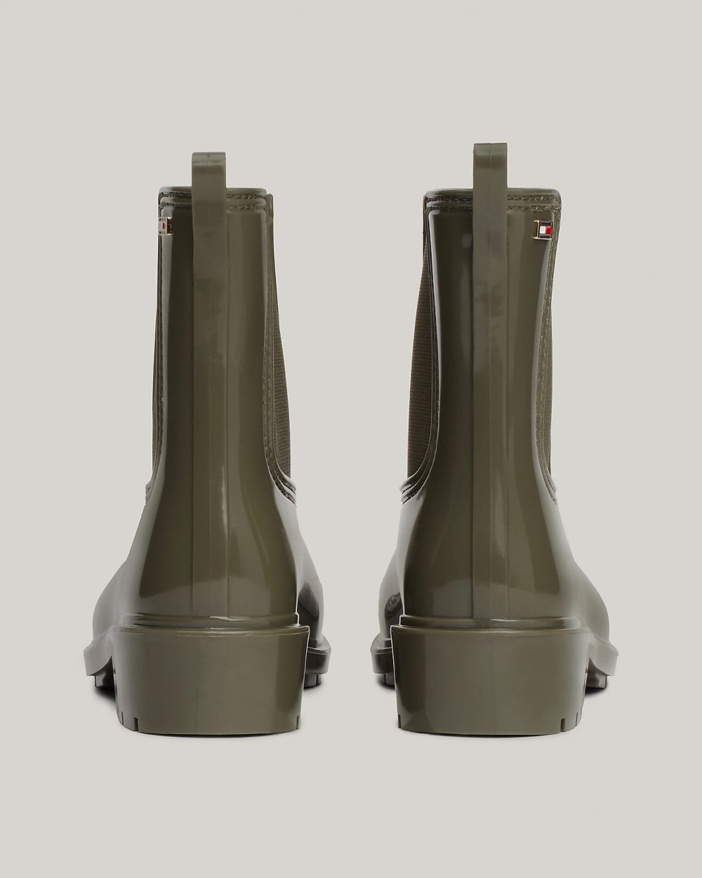 Tommy Hilfiger Flag Womens Chelsea Rainboots - Utility Olive