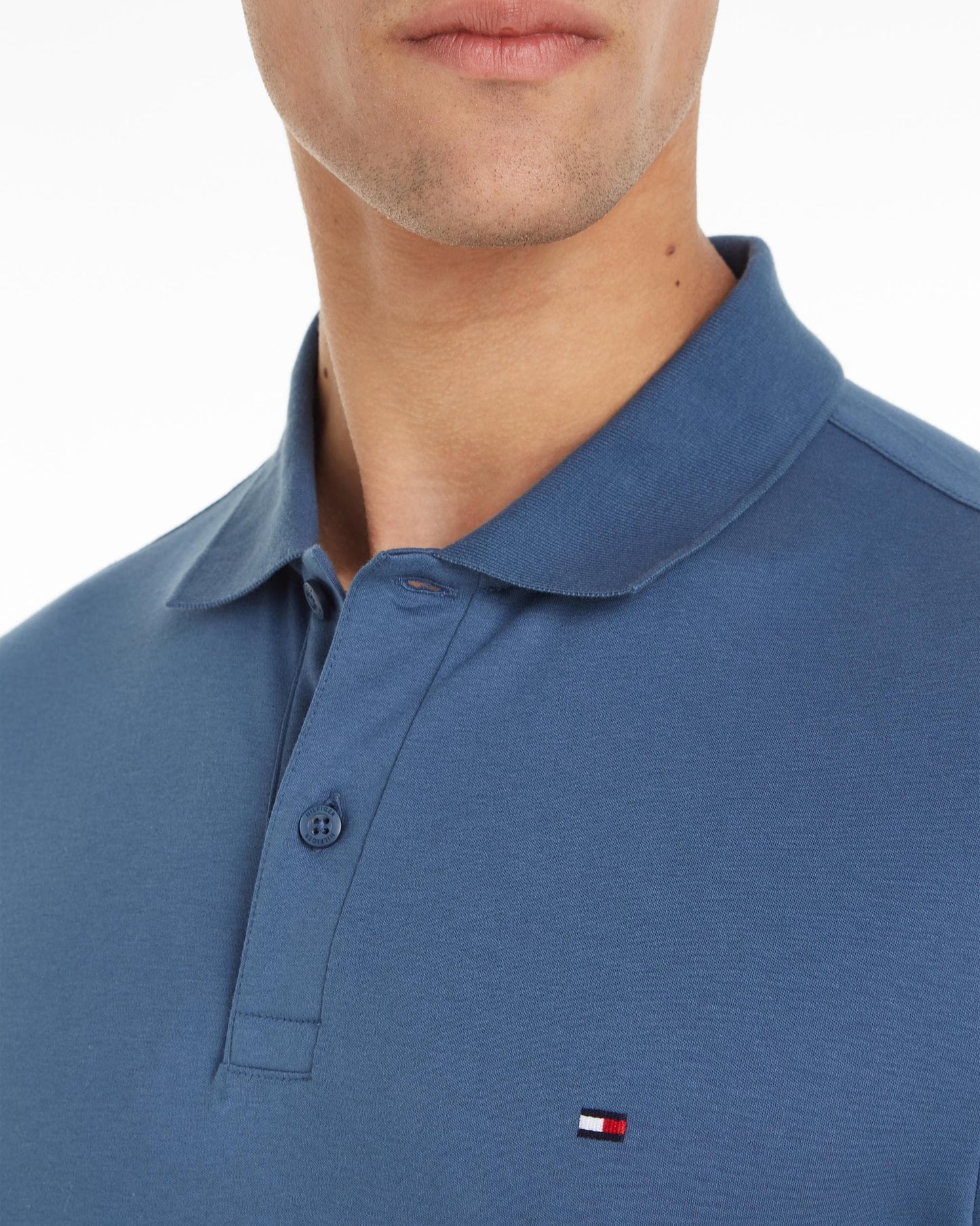 Tommy Hilfiger Liquid Cotton Essential Mens Polo - Aegean Sea