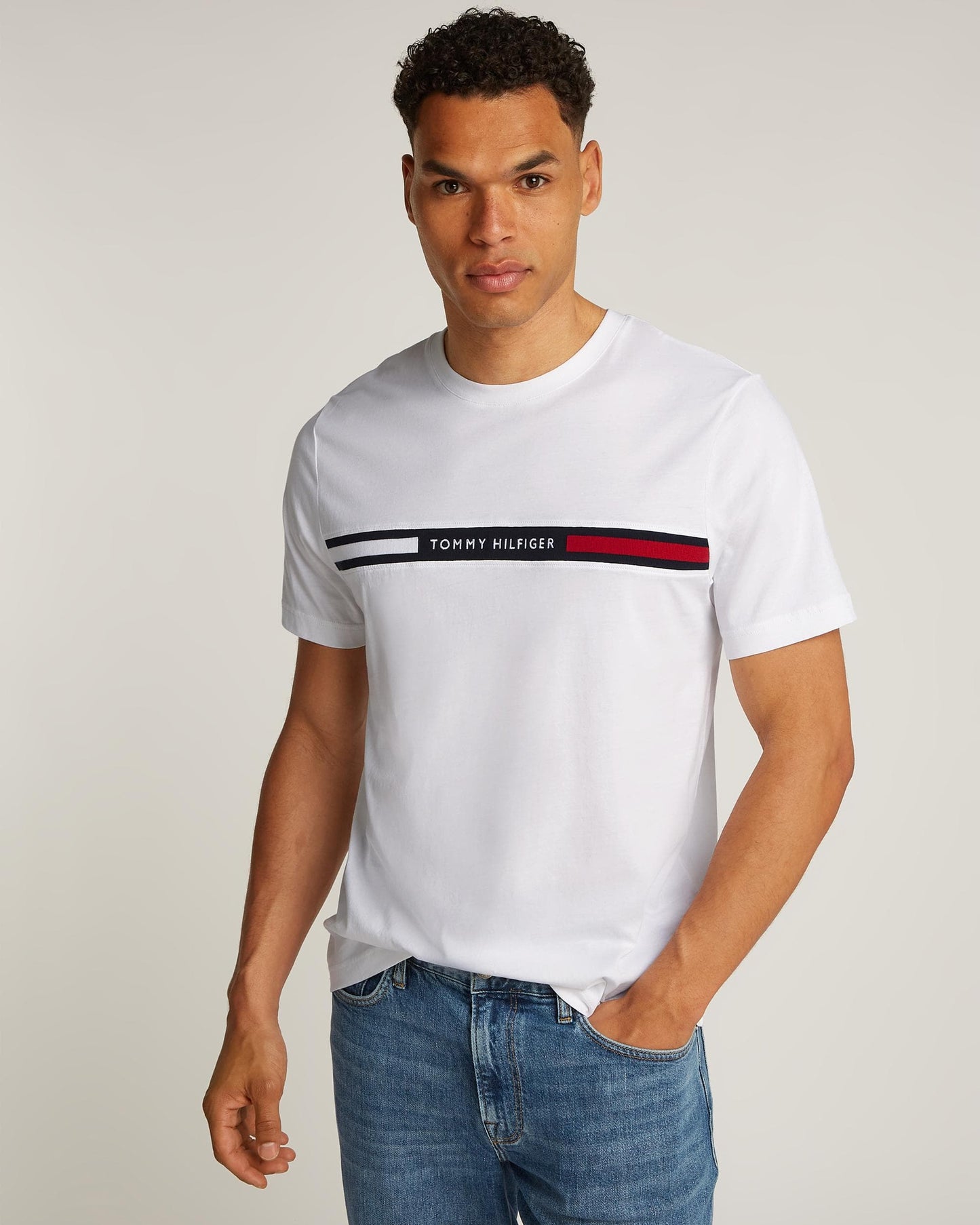Tommy Hilfiger Hilfiger Chest Insert Mens T-Shirt - White