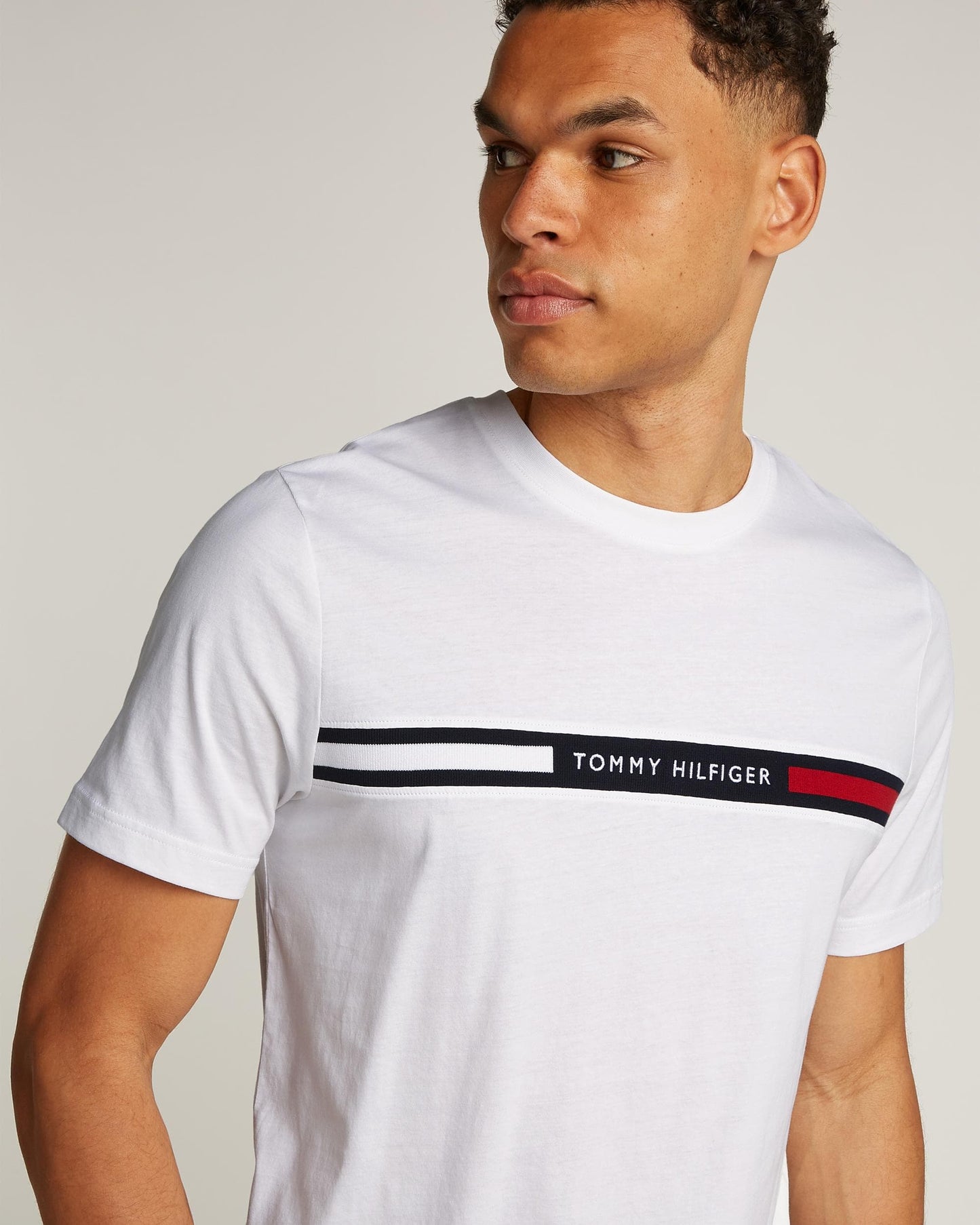 Tommy Hilfiger Hilfiger Chest Insert Mens T-Shirt - White