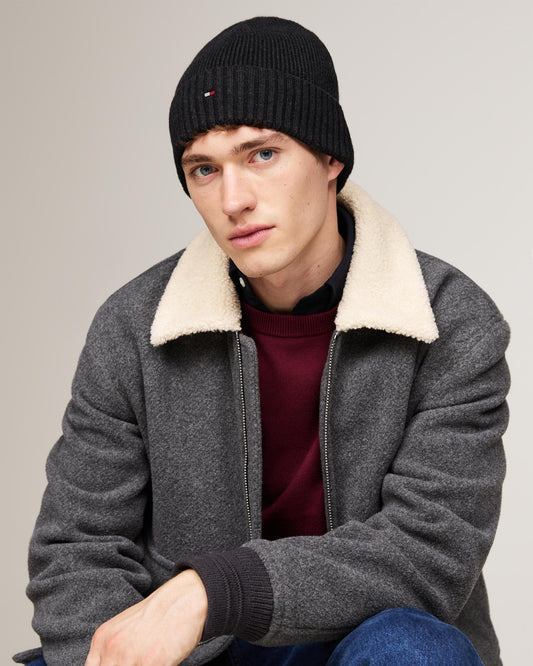 Tommy Hilfiger TH Flag Mens Pima Cotton Beanie - Mid Grey Heather