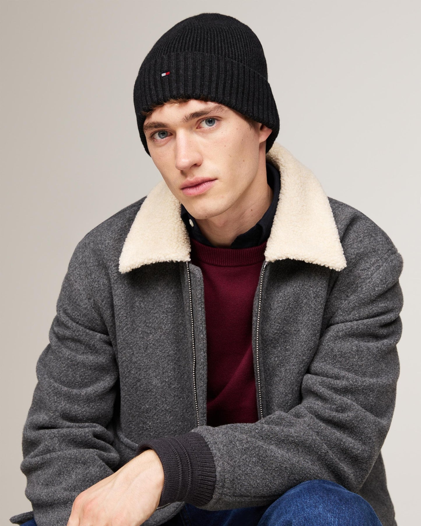 Tommy Hilfiger TH Flag Mens Pima Cotton Beanie