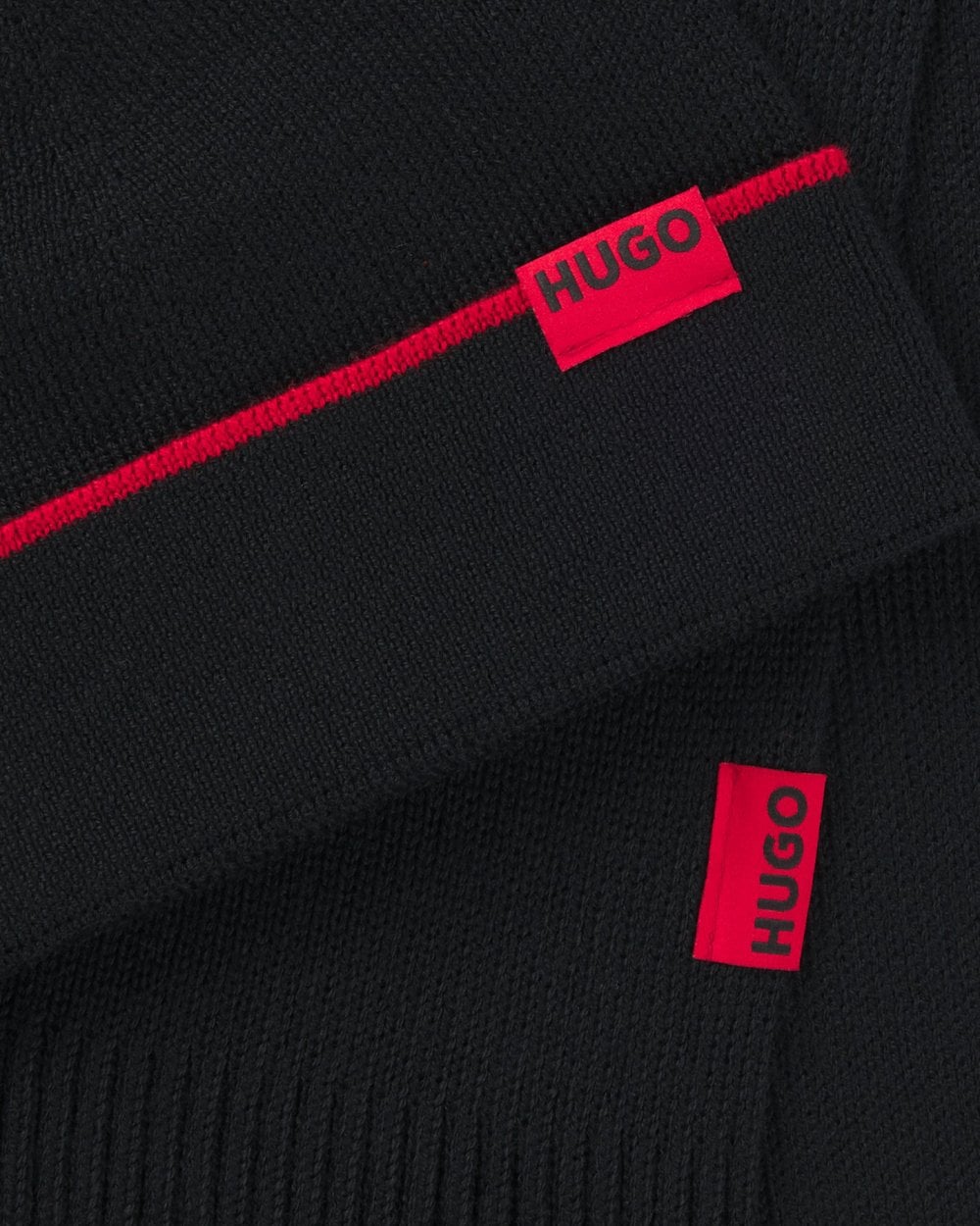 HUGO Zaschel Mens Scarf and Beanie Set