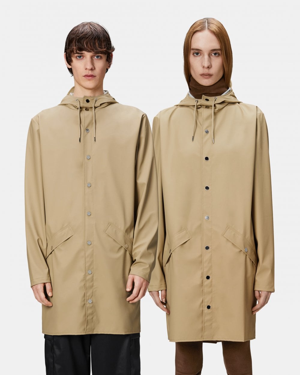 Rains Long Unisex Jacket - 24 Sand