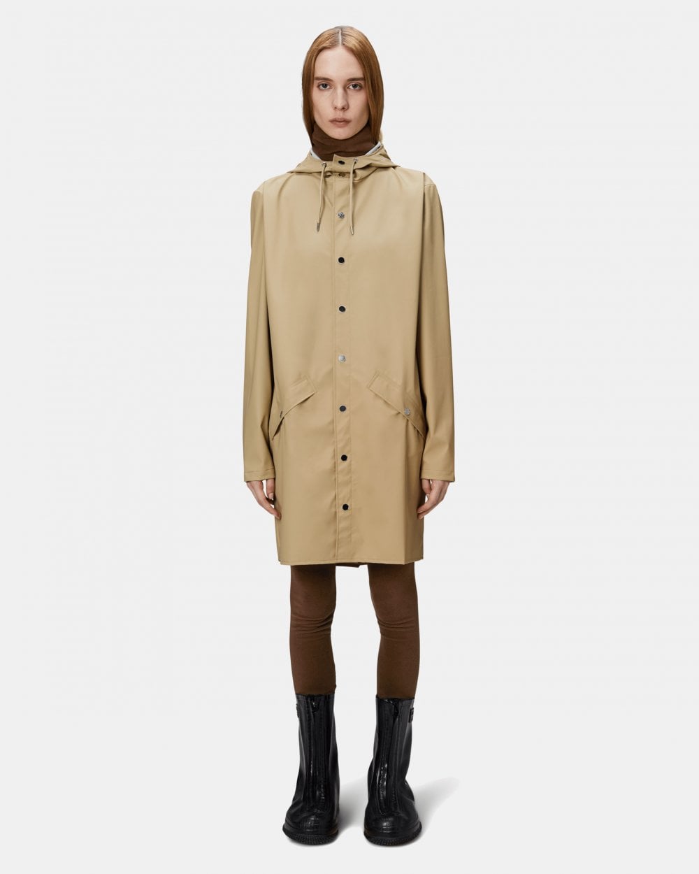 Rains Long Unisex Jacket - 24 Sand