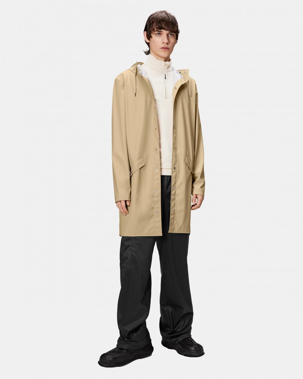 Rains Long Unisex Jacket - 24 Sand